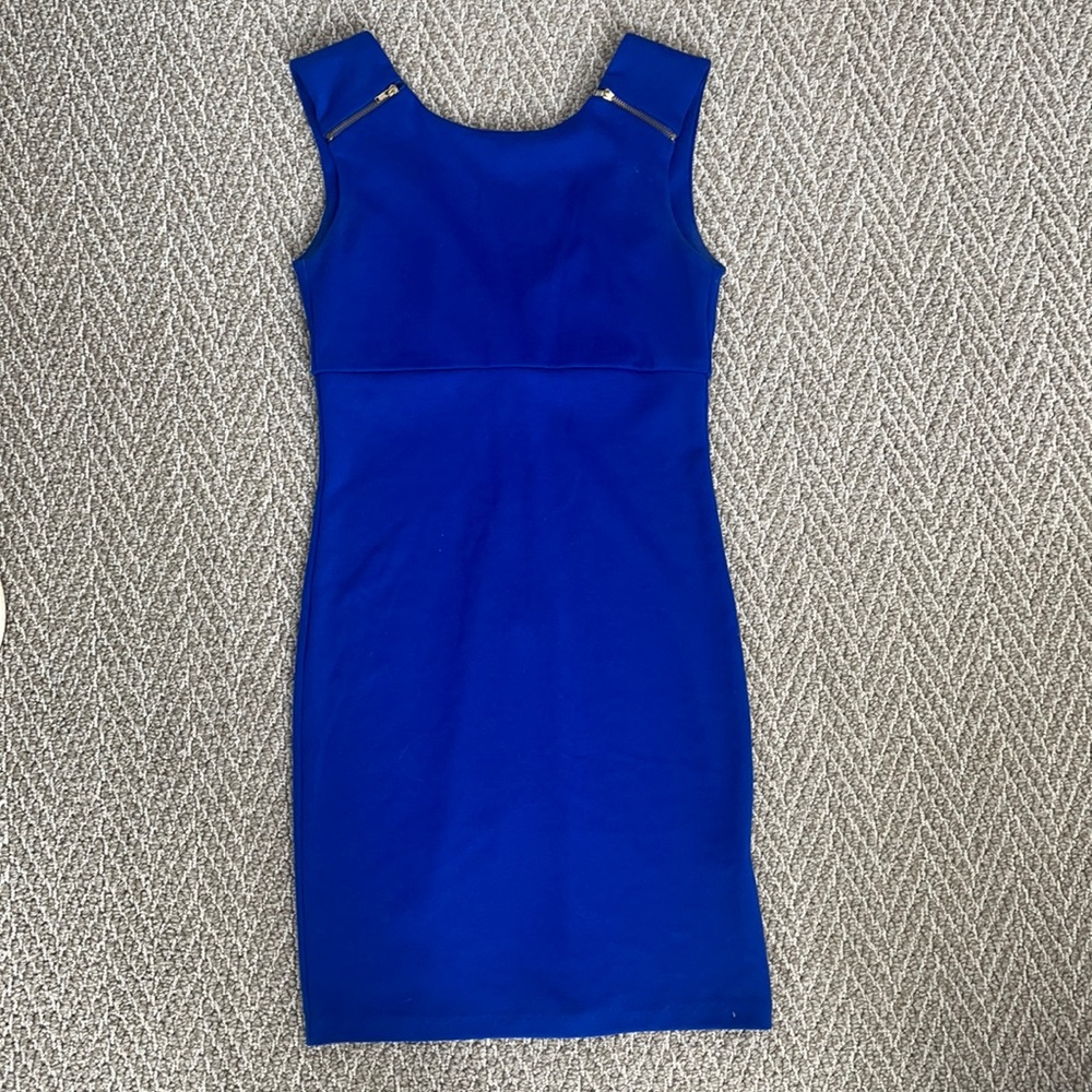 Aqua dress with zipper details!